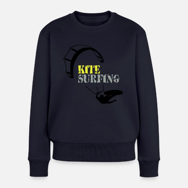 Kitesurfing - Frauen Premium Bio Pullover - Navy