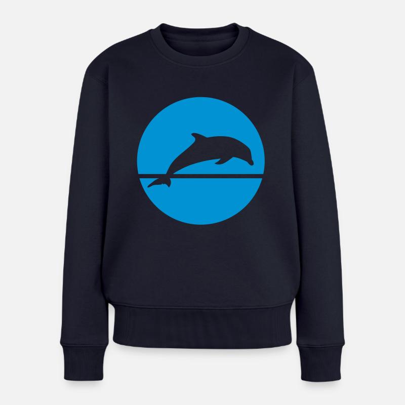 Delfin - Frauen Premium Bio Pullover - Navy