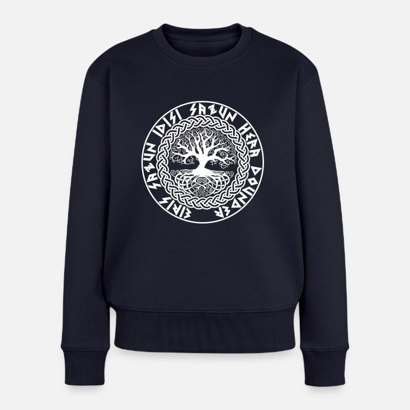 Eiris Sazun Idisi - Merseburger Zauberspruch - Frauen Premium Bio Pullover - Navy