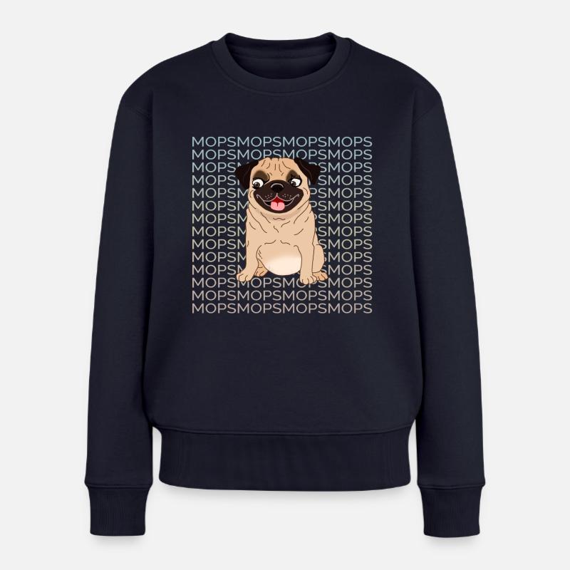 MOPS MOPS MOPS - Frauen Premium Bio Pullover - Navy