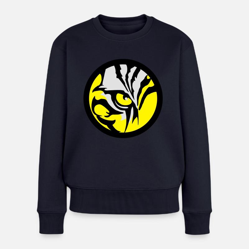Tiger Eye - Frauen Premium Bio Pullover - Navy