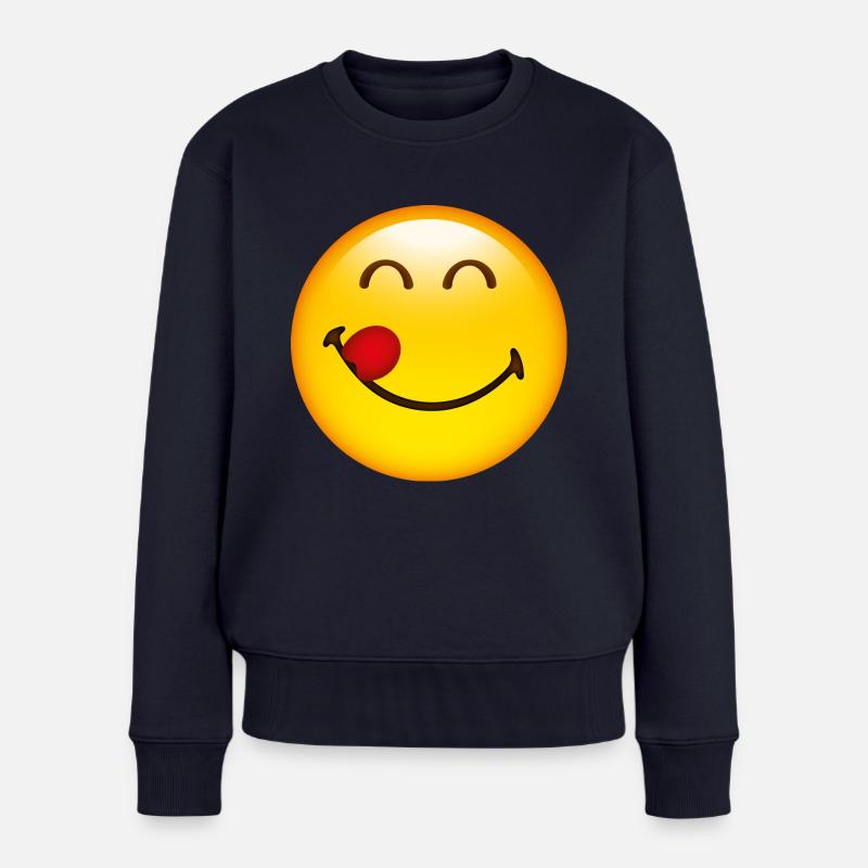 Smiley Tasteful - Frauen Premium Bio Pullover - Navy