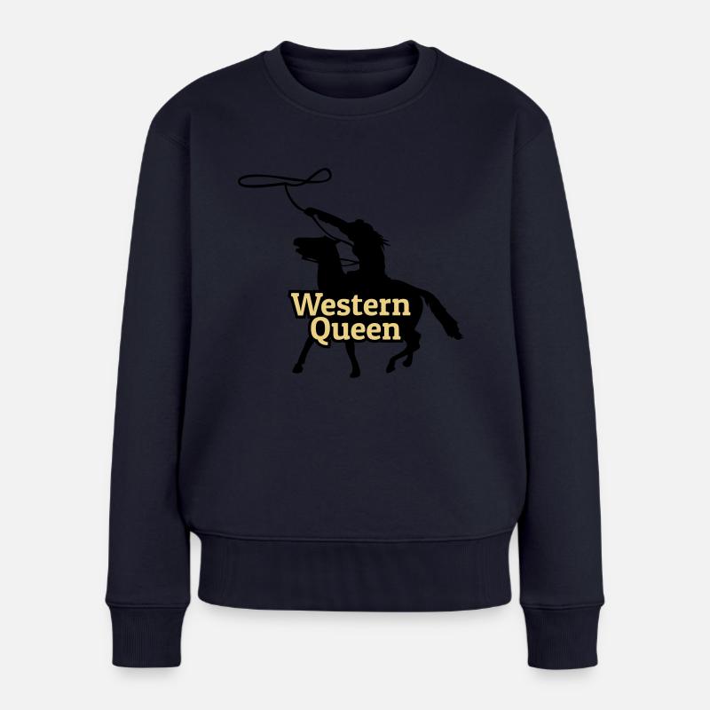 Western Queen - Frauen Premium Bio Pullover - Navy