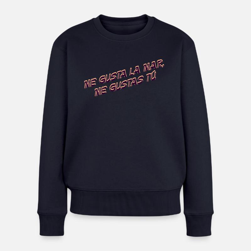 ME Gustas TÚ Meer - Frauen Premium Bio Pullover - Navy
