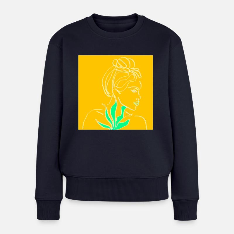 Frau - Frauen Premium Bio Pullover - Navy