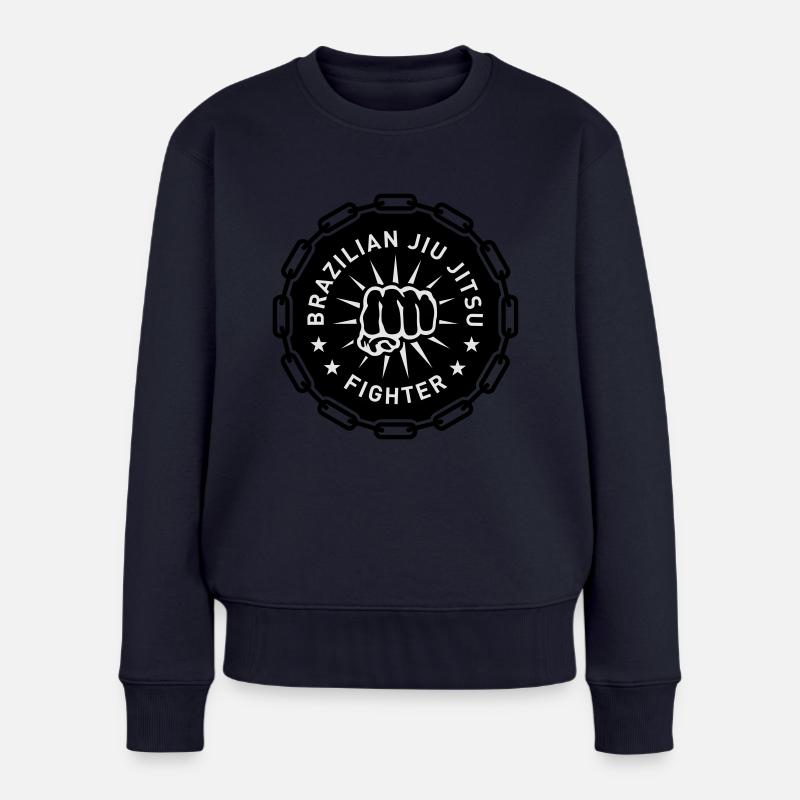 BJJ zweifarbig - Frauen Premium Bio Pullover - Navy