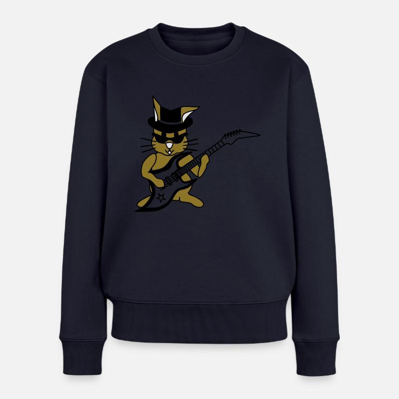 Rockstar Hase - Frauen Premium Bio Pullover - Navy