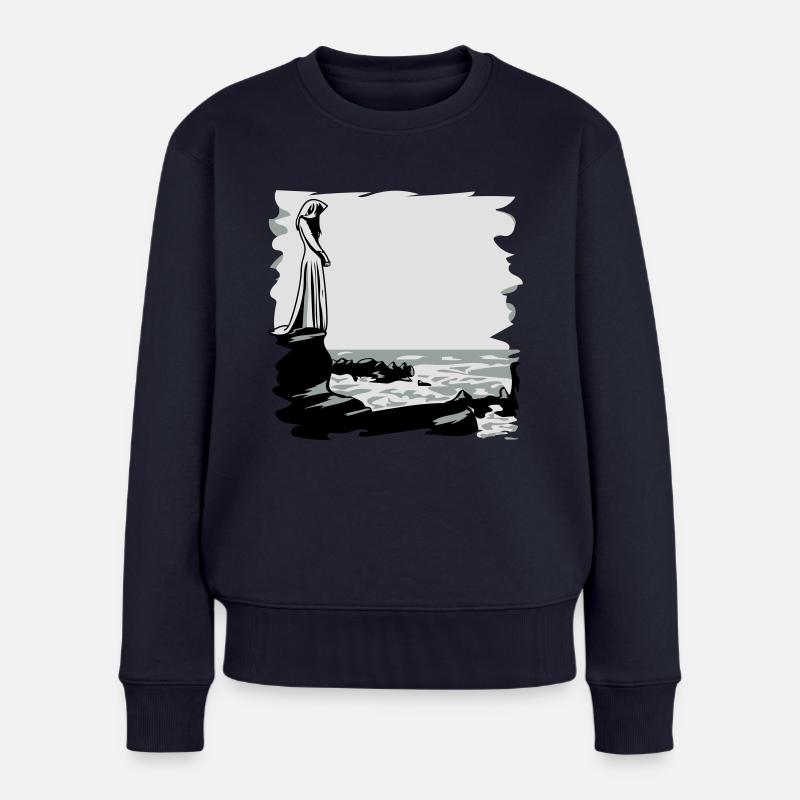Gothic main Rosaire - Pull Premium bio Femme - bleu marine