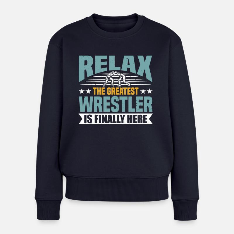 Ringer Verein Ringer Ringen - Frauen Premium Bio Pullover - Navy