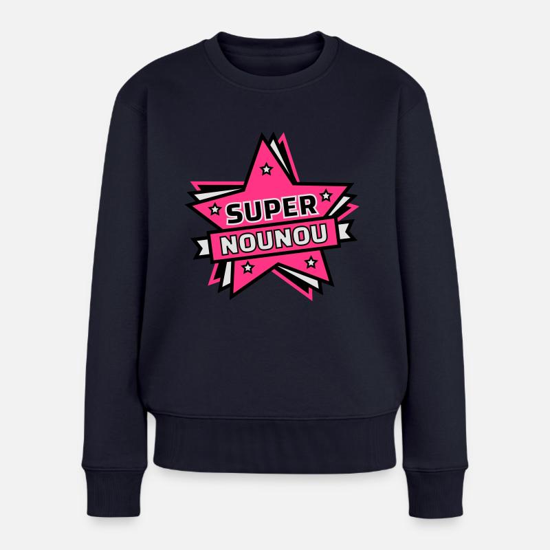 super nounou - Pull Premium bio Femme - bleu marine