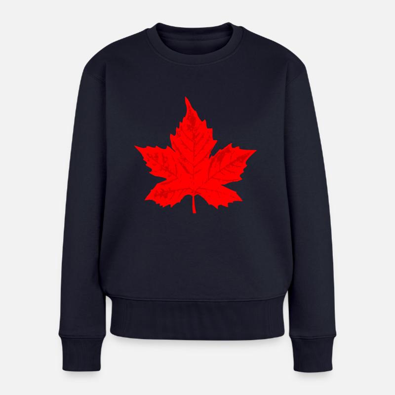 Canada - Kanada - Maple Leaf - Ahornblatt - Frauen Premium Bio Pullover - Navy