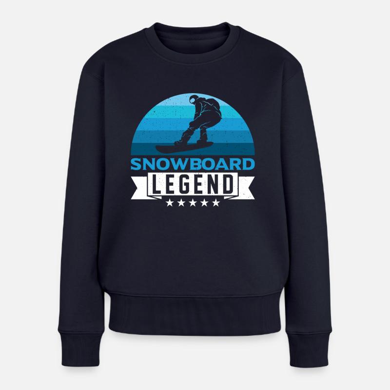 Snowboarder Snowboarden Snowboard - Frauen Premium Bio Pullover - Navy