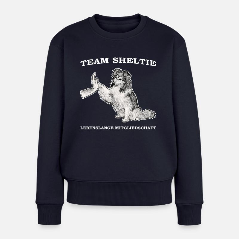 Team Sheltie - Frauen Premium Bio Pullover - Navy