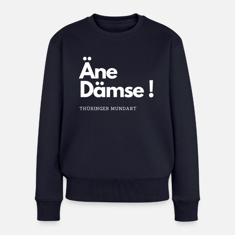 Thüringer Mundart 37 - Frauen Premium Bio Pullover - Navy