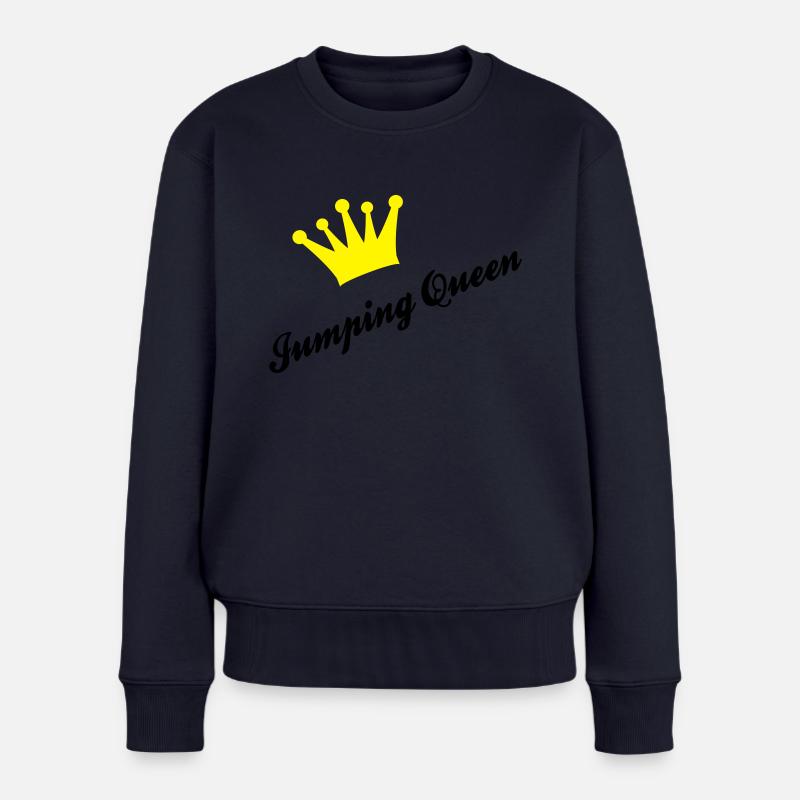 Springreiten - Frauen Premium Bio Pullover - Navy