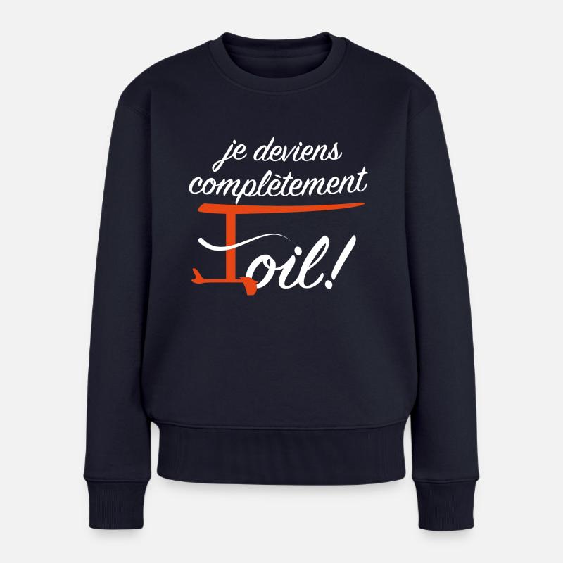 Complètement Foil - Pull Premium bio Femme - bleu marine
