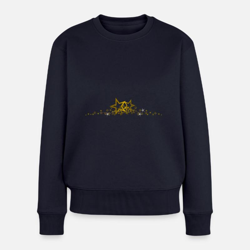 Sternrahmen Gold - Frauen Premium Bio Pullover - Navy