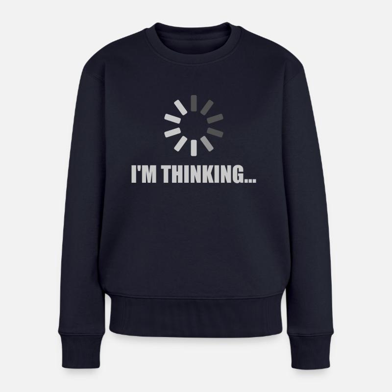 I'm Thinking - Loading Symbol - Frauen Premium Bio Pullover - Navy