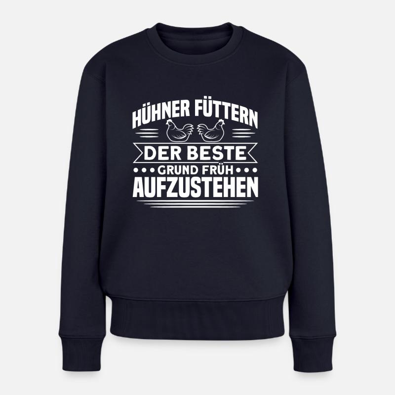 Hühnerzüchter Huhn Hühner Geschenk - Frauen Premium Bio Pullover - Navy