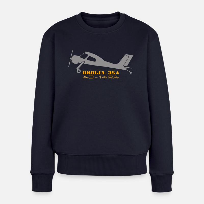 wilga_35a_gryel - Frauen Premium Bio Pullover - Navy
