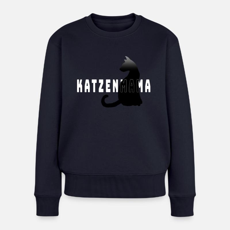 Katzenmama2 - Frauen Premium Bio Pullover - Navy