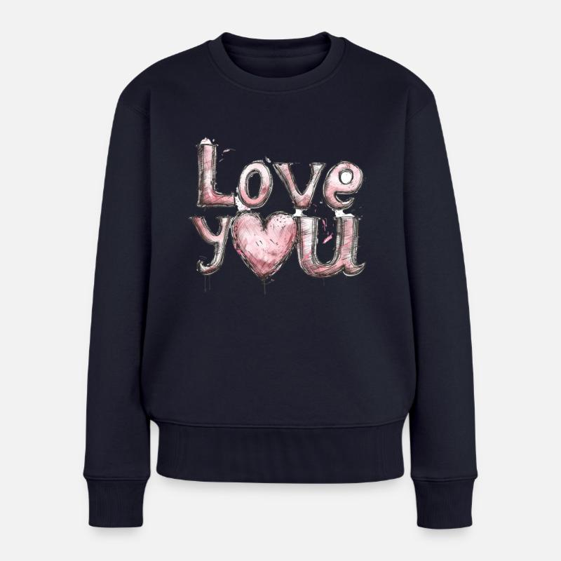 Liebe dich - Frauen Premium Bio Pullover - Navy