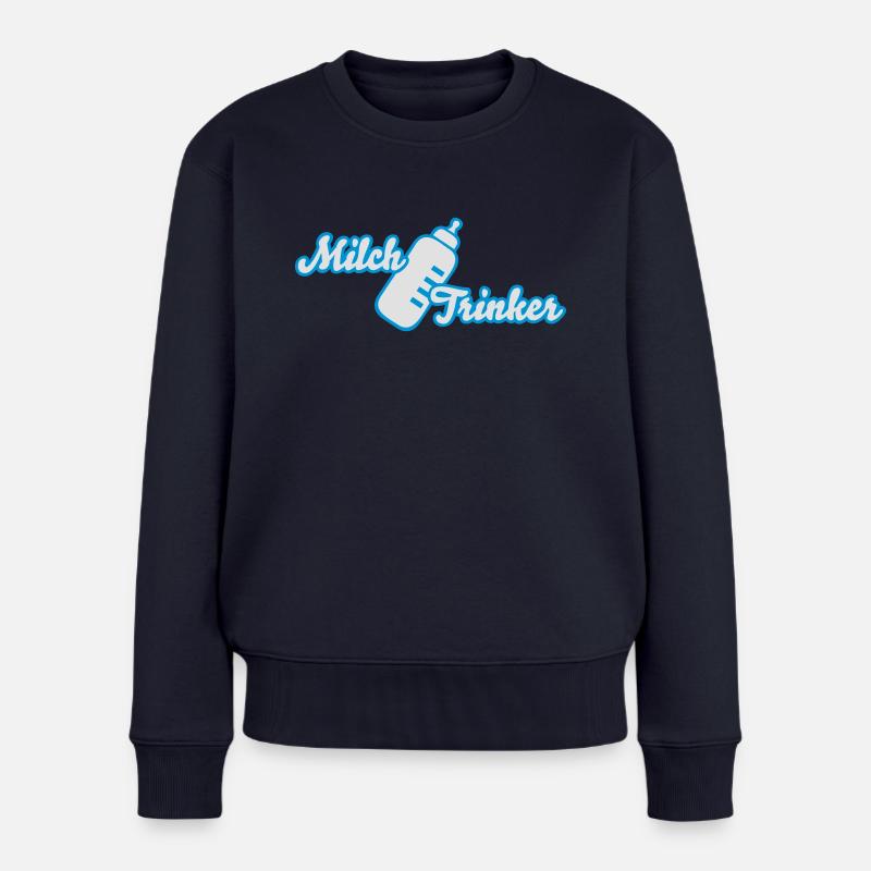 milchtrinker_boy - Frauen Premium Bio Pullover - Navy