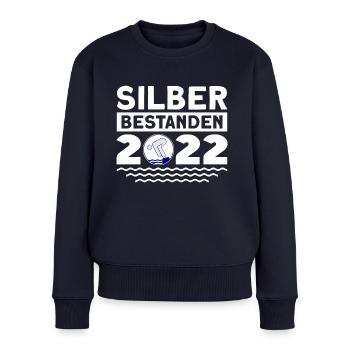 Schwimmer Schwimmprüfung Silber Geschenk - Frauen Premium Bio Pullover - Navy - Vorne - Julia (174cm)