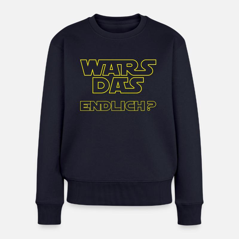 wars das endlich - Frauen Premium Bio Pullover - Navy