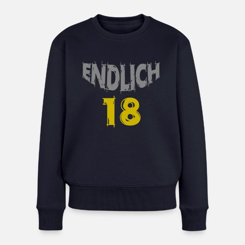 endlich18 - Frauen Premium Bio Pullover - Navy