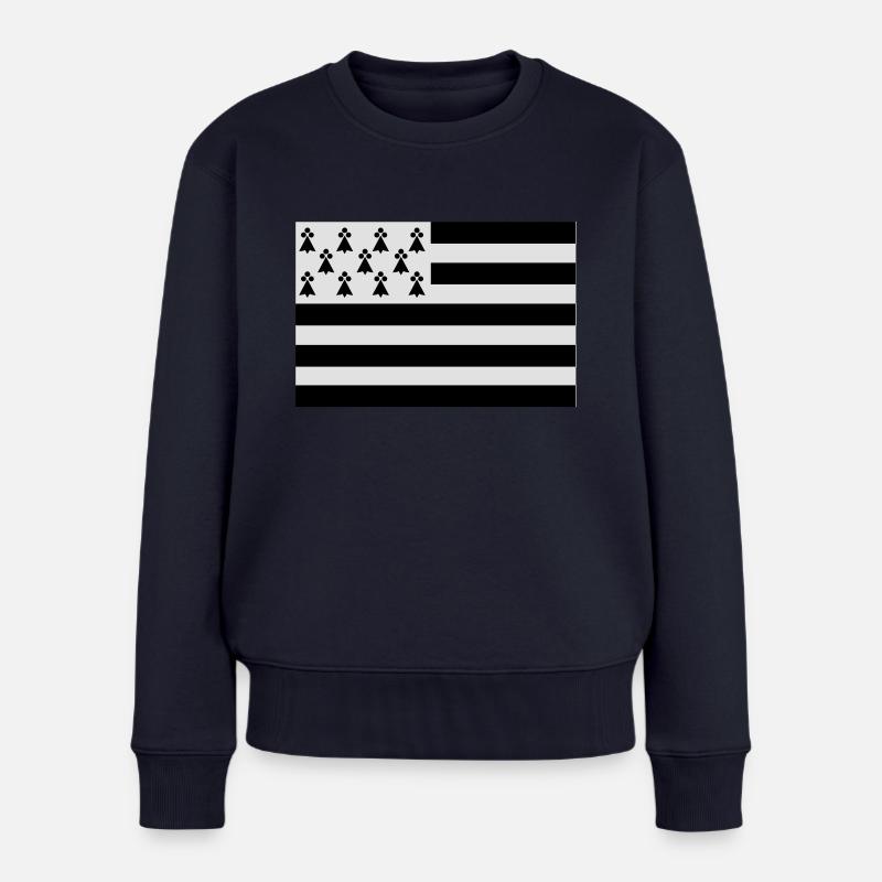 Drapeau Bretagne original - Pull Premium bio Femme - bleu marine
