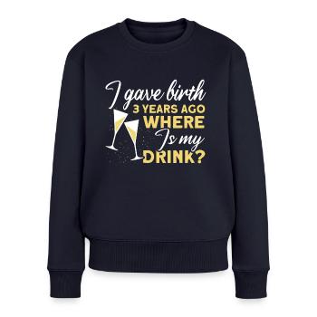 3. Geburtstag Bier Trinken Mutter Mama - Frauen Premium Bio Pullover - Navy - Vorne - Julia (174cm)