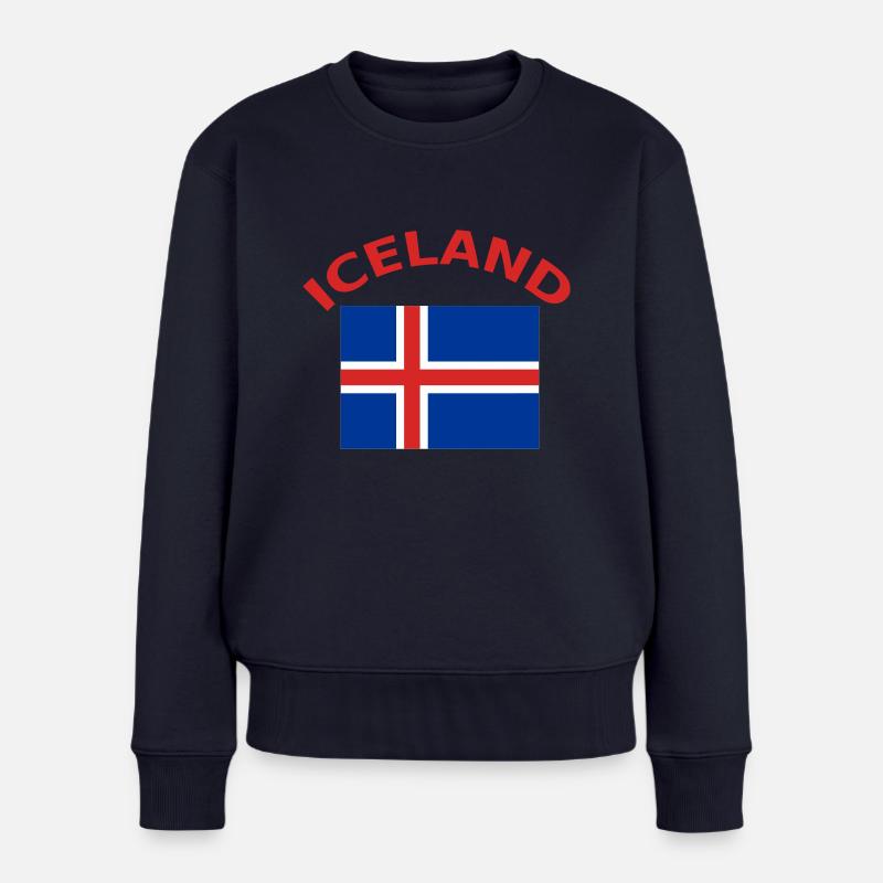 Islande, Islande, drapeau, drapeau - Pull Premium bio Femme - bleu marine