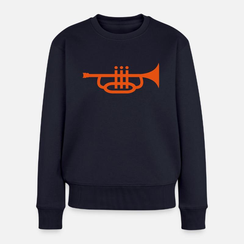 Trompete - Frauen Premium Bio Pullover - Navy