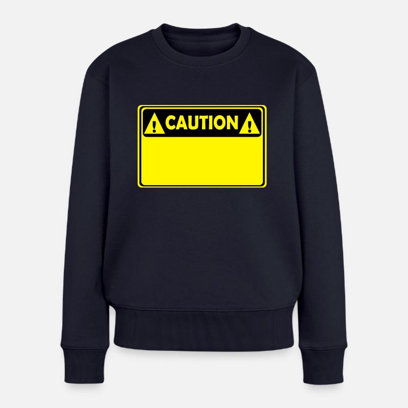CAUTION - Frauen Premium Bio Pullover - Navy