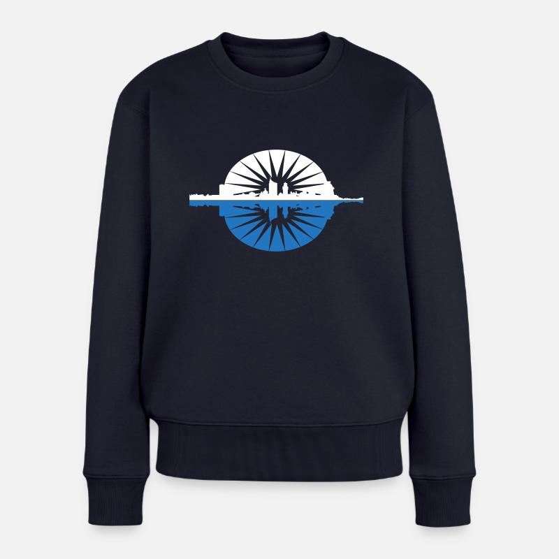 Leipzig Skyline - Frauen Premium Bio Pullover - Navy