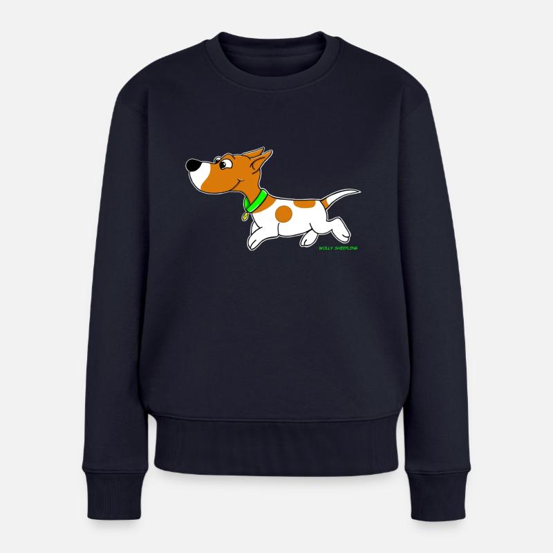 Süßer Jack Russel Comic Wolly Sheepling Gaming - Frauen Premium Bio Pullover - Navy