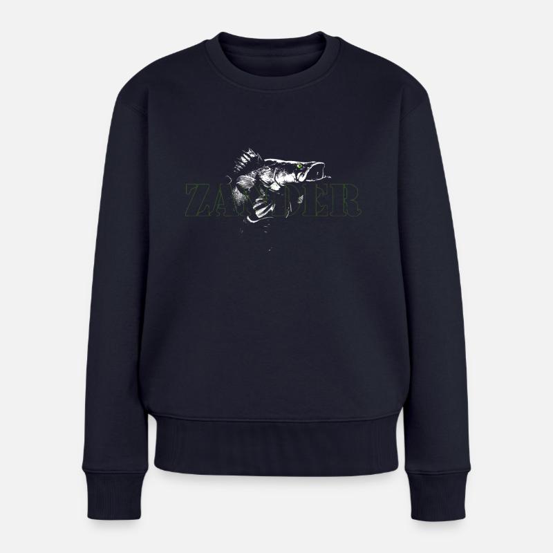 fishing2 - Frauen Premium Bio Pullover - Navy
