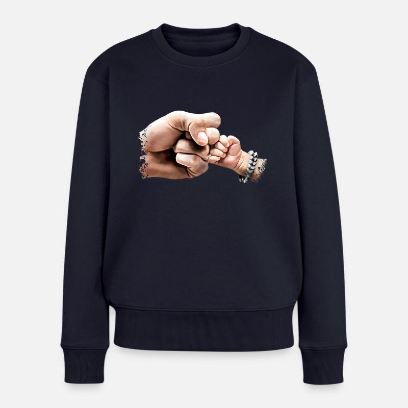 fäuste rock baby - Frauen Premium Bio Pullover - Navy