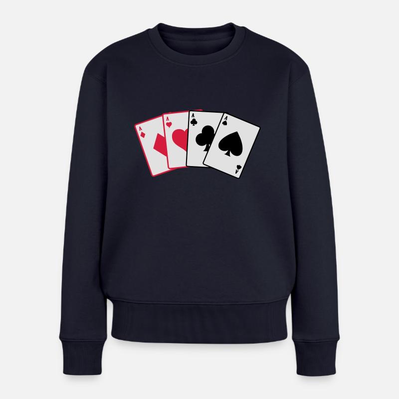 karten - Frauen Premium Bio Pullover - Navy