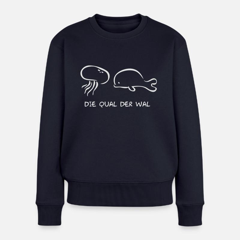 Die Qual Der Wal - Frauen Premium Bio Pullover - Navy