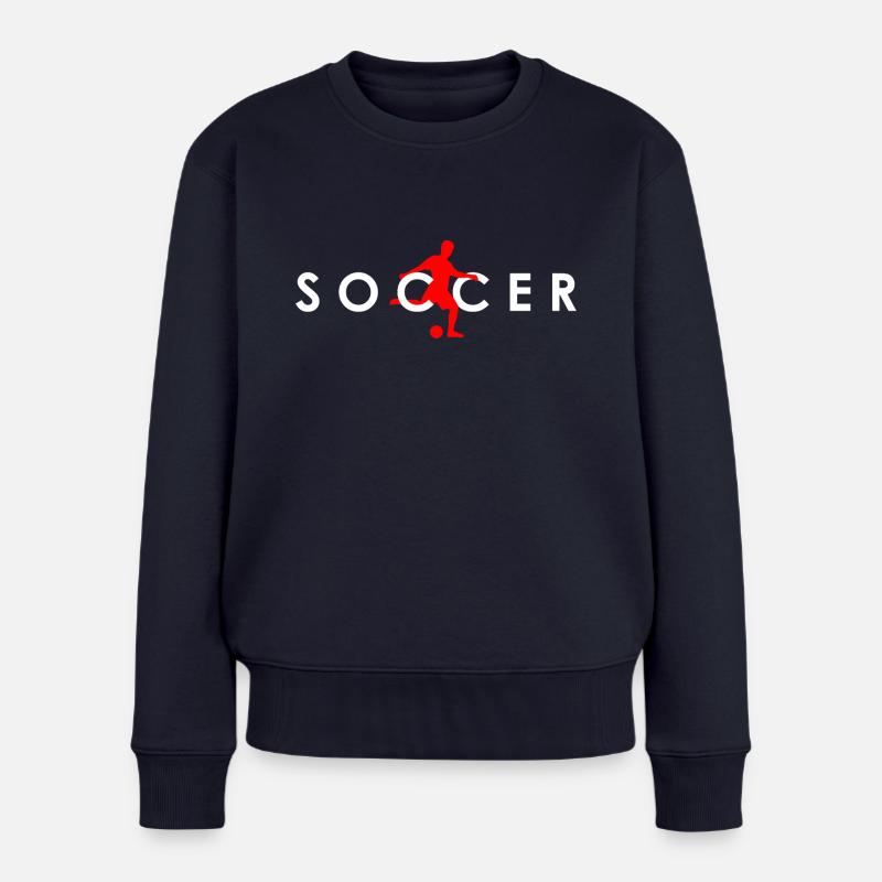 Fußball Soccer - Frauen Premium Bio Pullover - Navy