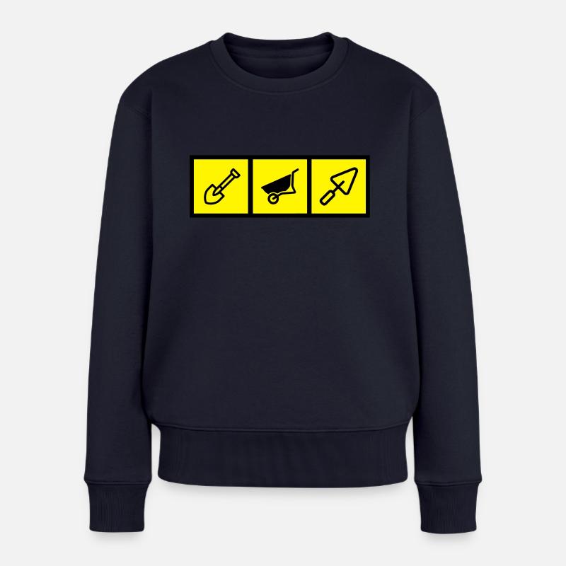 Maçon / Maçonnerie / Construction / Chantier - Pull Premium bio Femme - bleu marine