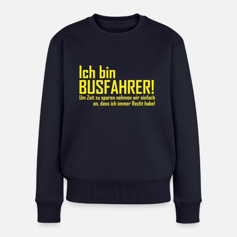 ich bin busfahrer - Frauen Premium Bio Pullover - Navy