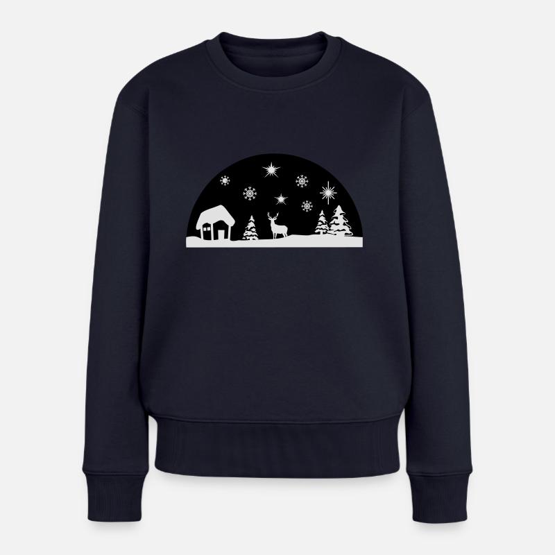 Winter, Weihnachten - Frauen Premium Bio Pullover - Navy