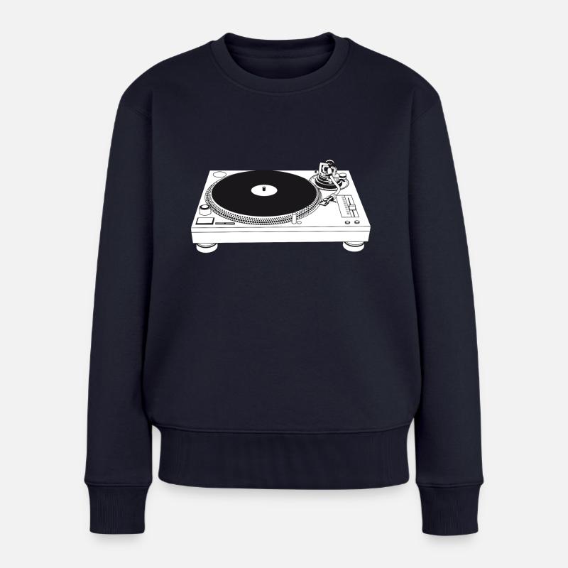 turntable - Frauen Premium Bio Pullover - Navy