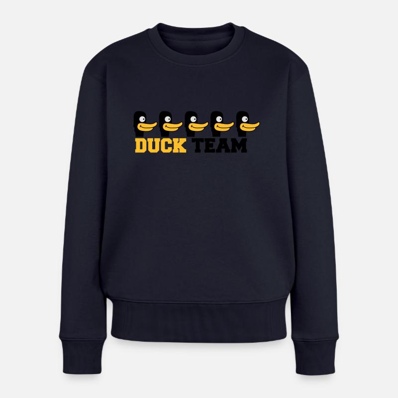 Duck Team - Frauen Premium Bio Pullover - Navy