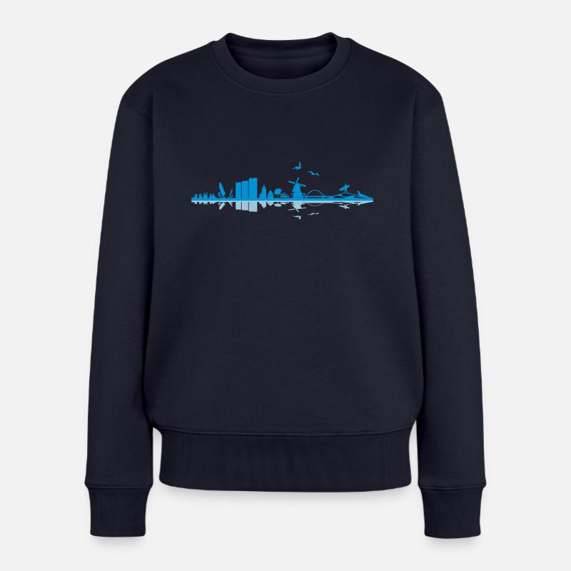 Skyline - Fehmarn - Frauen Premium Bio Pullover - Navy