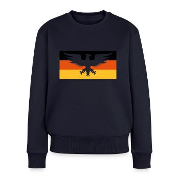 Flagge Deutschland mit Adler - Frauen Premium Bio Pullover - Navy - Vorne - Julia (174cm)