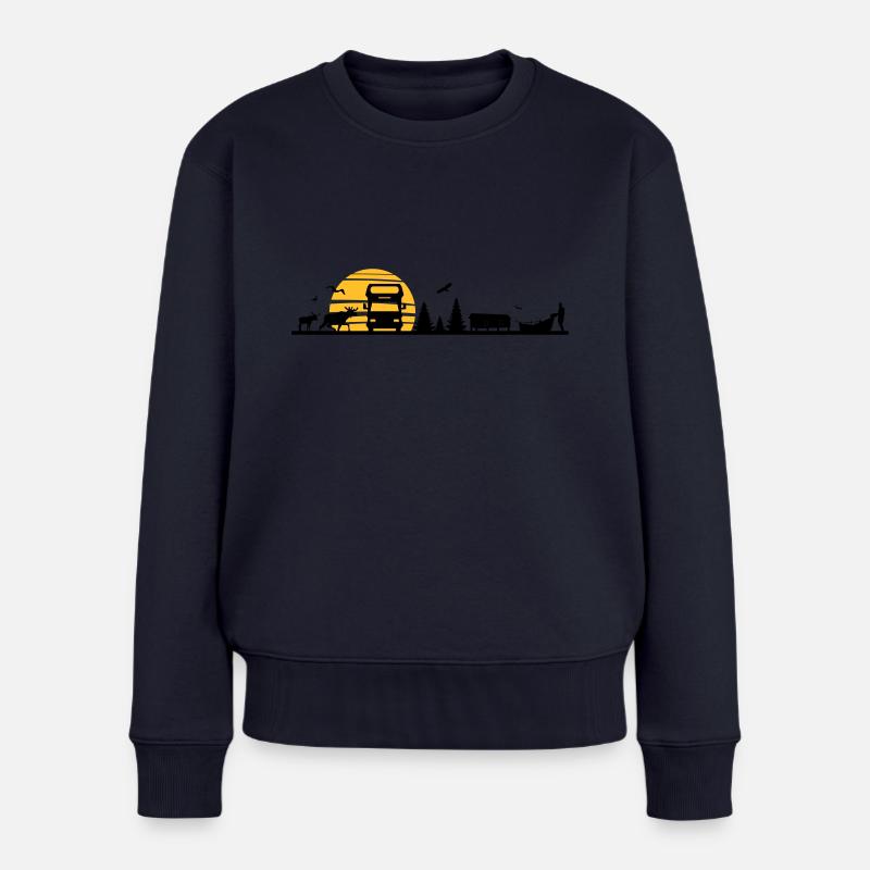 Landschaft - Schweden, Norwegen - Frauen Premium Bio Pullover - Navy